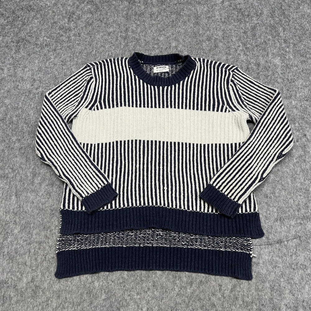 OneTeaspoon Sweater Womens Small Blue Striped Pullover Knit Crewneck Casual